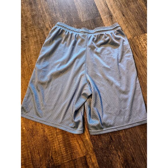 Champion Light Blue Mesh Athletic Shorts Elastic Waistband Logo Unisex Small - Picture 8 of 12